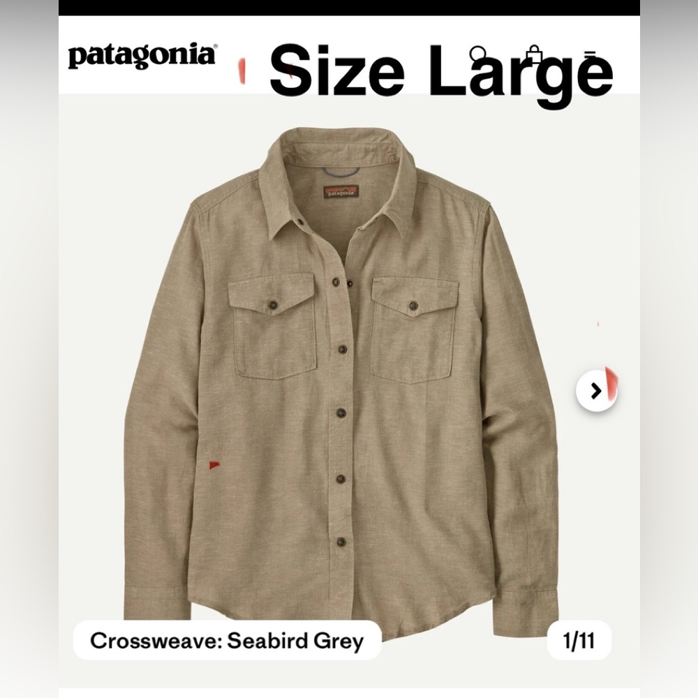 Patagonia Seabird Grey Men's Long-Sleeve Shirt Jacket-women’s large